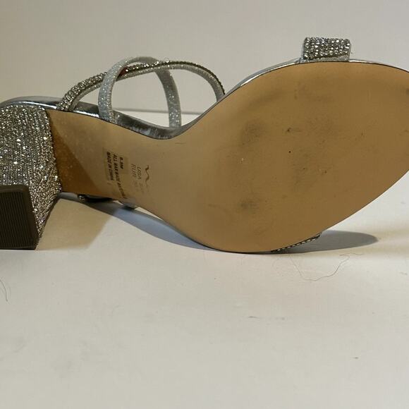 Nina Slingback Heels Silver Metallic Size 8.5 M  MRSP $99 Worn Once No Box - Picture 7 of 8